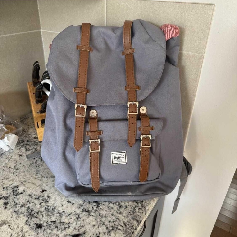 Herschel Supply Company Charcoal Backpack with Tan Straps